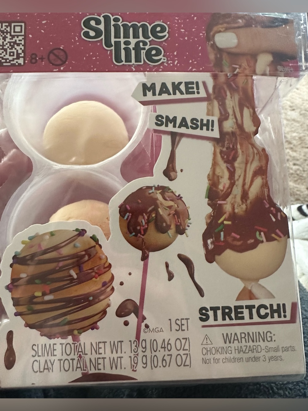 Kids Chocolate Cake Pop Slime & Clay Set - Cream